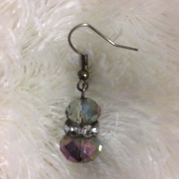 Iridescent Crystal & Rhinestone Drop Hook Earrings - Picture 7 of 7